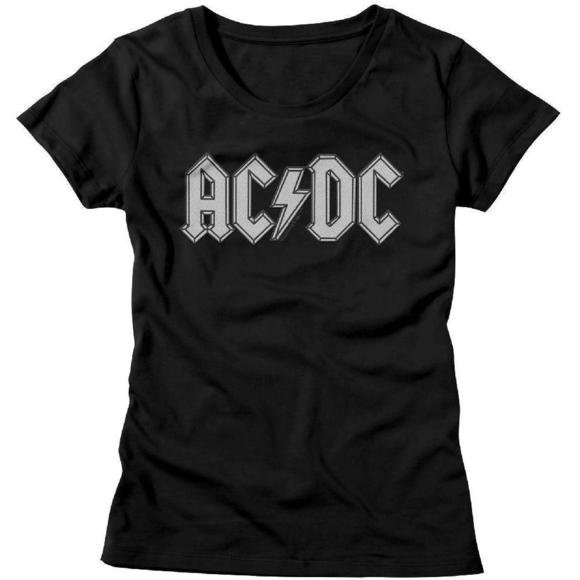 Other - Acdc Ladies Tshirt Patch Look Logo Black Tee